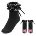 3D Paw Pad Lace Ruffle Frilly Ankle Socks
