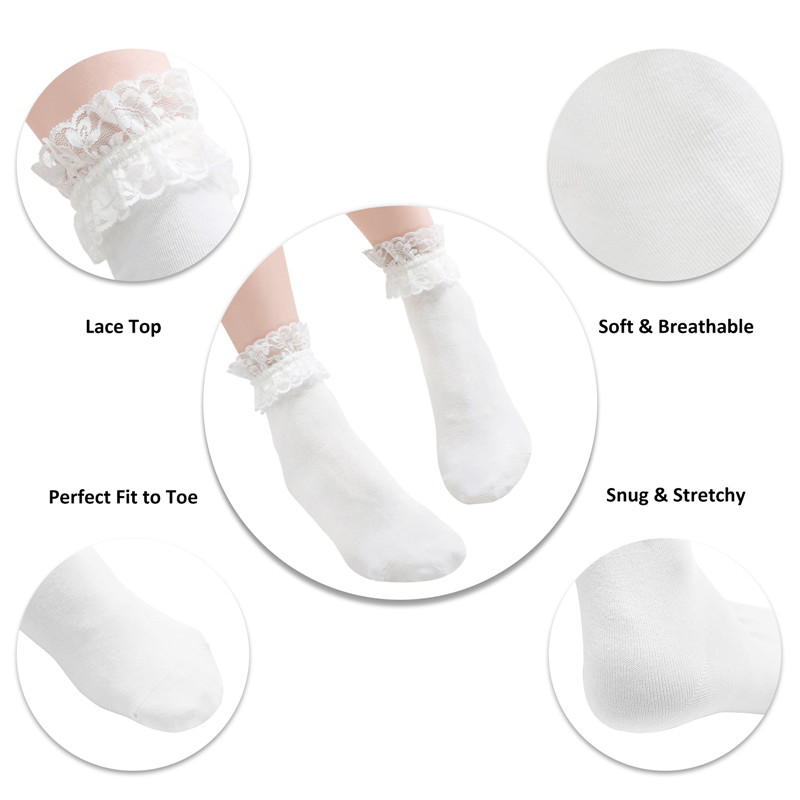 3D Paw Pad Lace Trim Cotton Frilly Ankle Socks