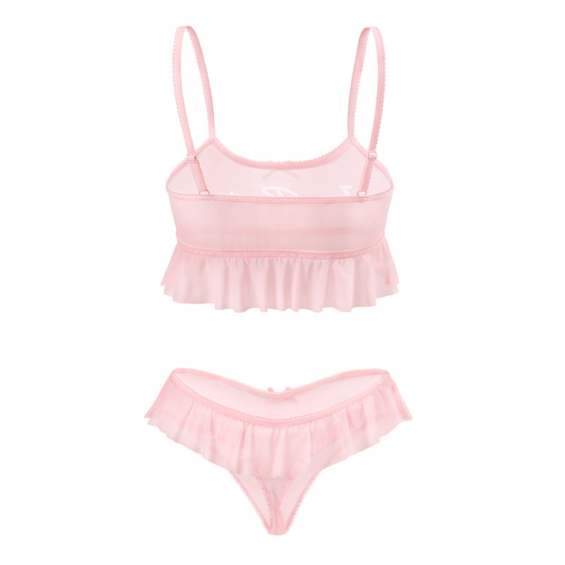 I&apos;m Baby Mesh Tutu Thong Bralette Set