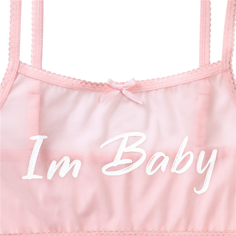 I&apos;m Baby Mesh Tutu Thong Bralette Set