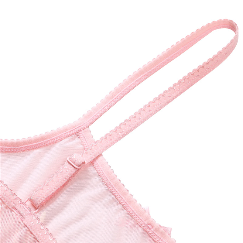 I&apos;m Baby Mesh Tutu Thong Bralette Set