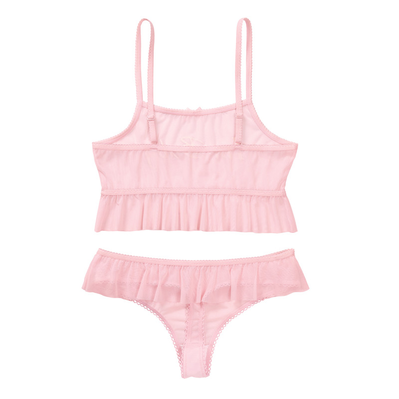 I&apos;m Baby Mesh Tutu Thong Bralette Set
