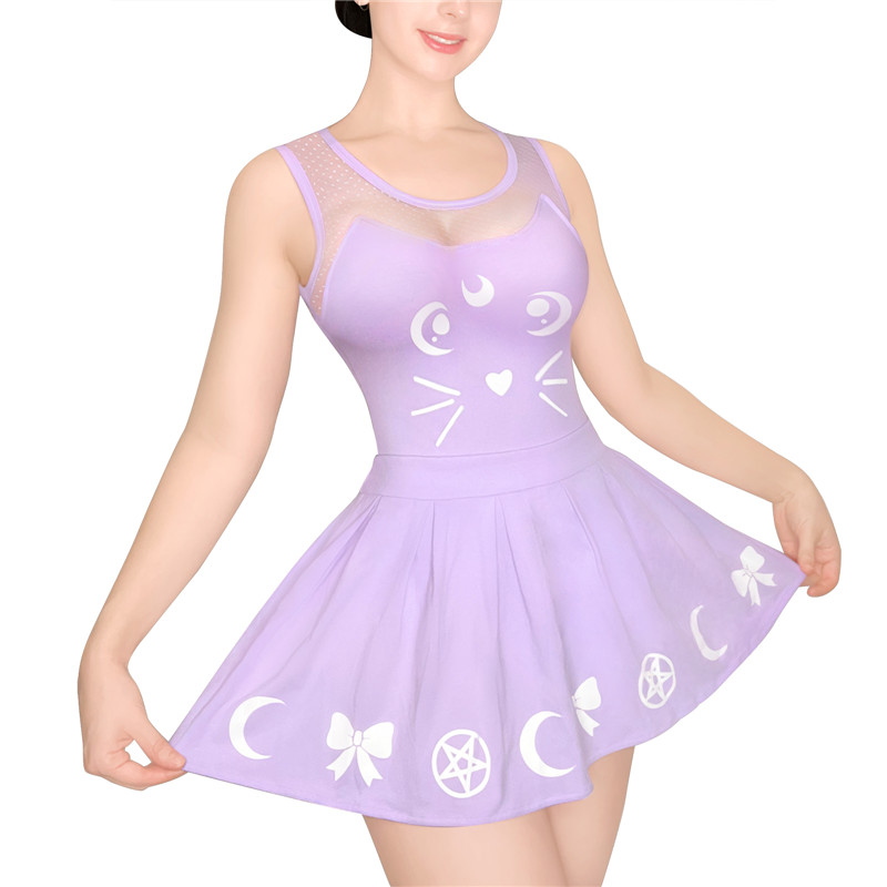 Luna Onesie Purple Skirt Set