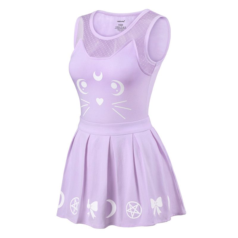 Luna Onesie Purple Skirt Set