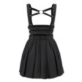 3-way goth bondage a-line pleated mini circle skirt