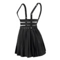 3-way goth bondage a-line pleated mini circle skirt