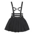 3-way goth bondage a-line pleated mini circle skirt