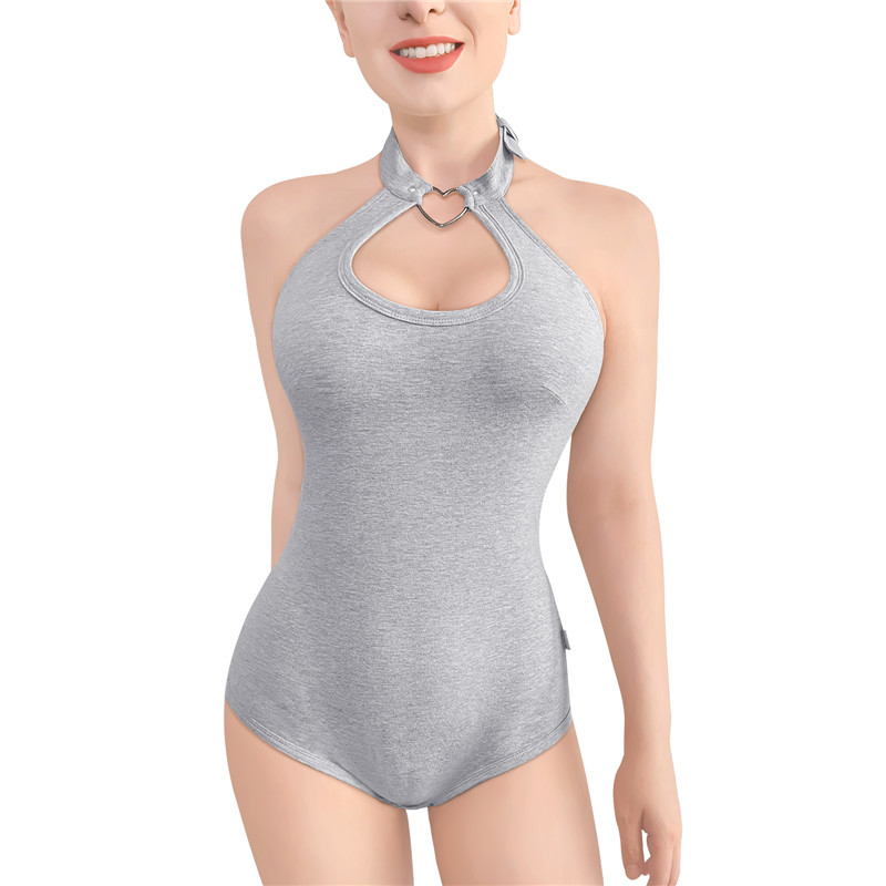 Heartbreaker Collared Onesie Grey
