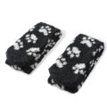 Cute Coral Fleece Thigh High Long Paws Patten Socks 2 Pairs-Black Paws