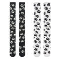 Cute Coral Fleece Thigh High Long Paws Patten Socks 2 Pairs-Black Paws