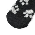 Cute Coral Fleece Thigh High Long Paws Patten Socks 2 Pairs-Black Paws