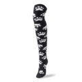 Cute Coral Fleece Thigh High Long Paws Patten Socks 2 Pairs-Black Paws