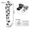 Cute Coral Fleece Thigh High Long Paws Patten Socks 2 Pairs-Black Paws