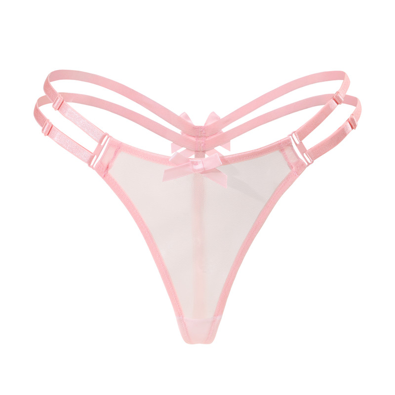 "Delilah" Two Strap Bondage Style Bow-Back Thong