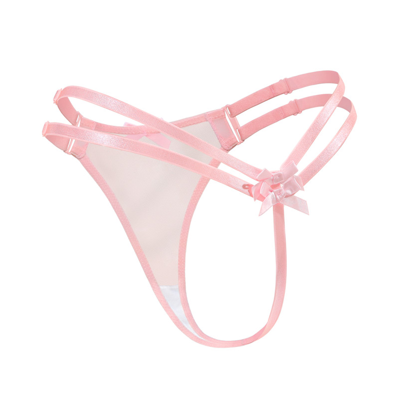 "Delilah" Two Strap Bondage Style Bow-Back Thong