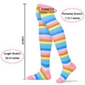 Striped Tube Thigh High Socks 3 Pairs Set