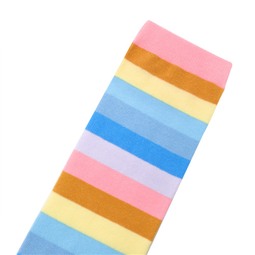 Striped Tube Thigh High Socks 3 Pairs Set