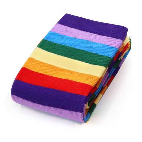 Striped Tube Thigh High Socks 3 Pairs Set