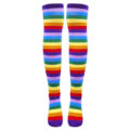 Striped Tube Thigh High Socks 3 Pairs Set