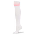 Knee High School Girl Long Striped Tube Socks – White & Pink