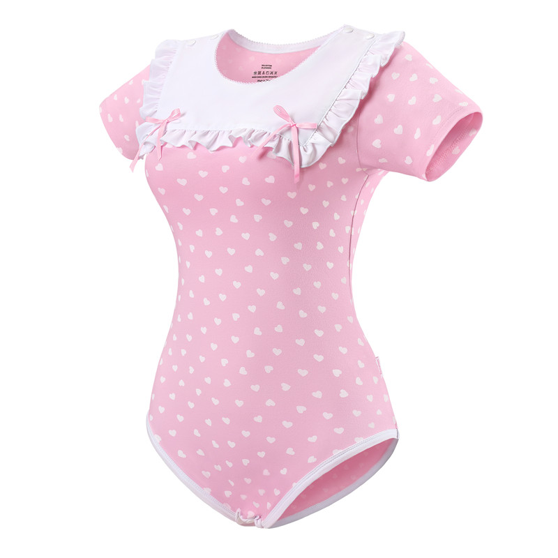 Precious Ruffled Bow Detachable Bib Onesie