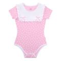 Precious Ruffled Bow Detachable Bib Onesie