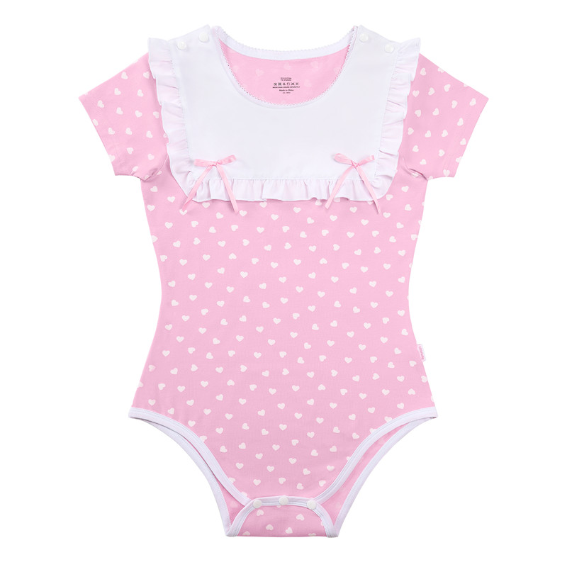 Precious Ruffled Bow Detachable Bib Onesie