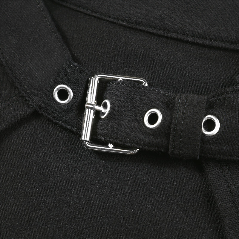 Cyber Goth Bodycon Collared Mini Dress