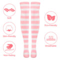 Knee High School Girl Long Striped Socks – Pink and Black