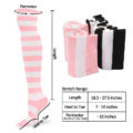 Knee High School Girl Long Striped Socks – Pink and Black