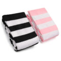 Knee High School Girl Long Striped Socks – Pink and Black