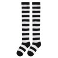 Knee High School Girl Long Striped Socks – Pink and Black