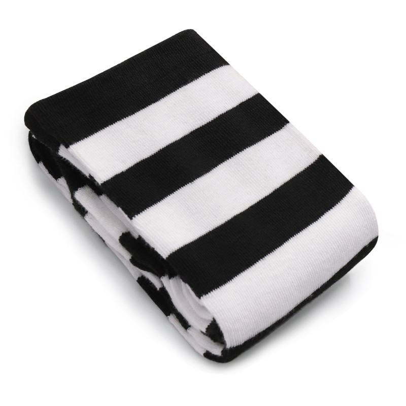 Knee High School Girl Long Striped Socks – Pink and Black