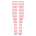 Knee High School Girl Long Striped Socks – Pink and Black