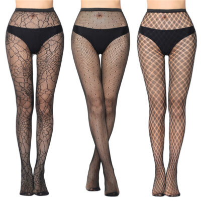 High Waist Tights Fishnet Mesh Net Stockings 3 Pairs
