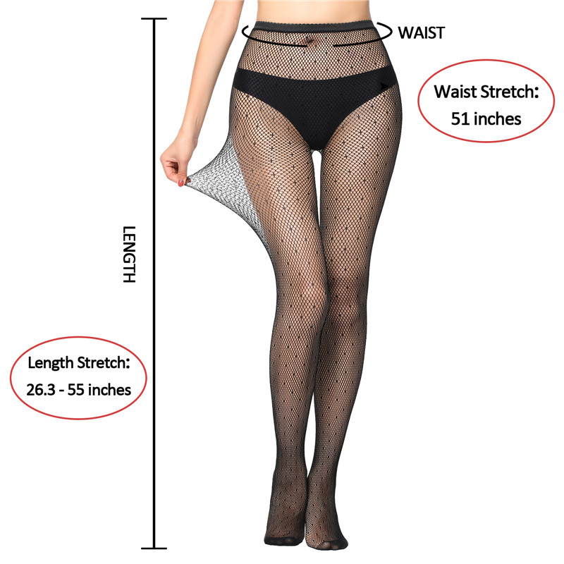 High Waist Tights Fishnet Mesh Net Stockings 3 Pairs