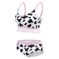 Milk Cow Print Bralette Set