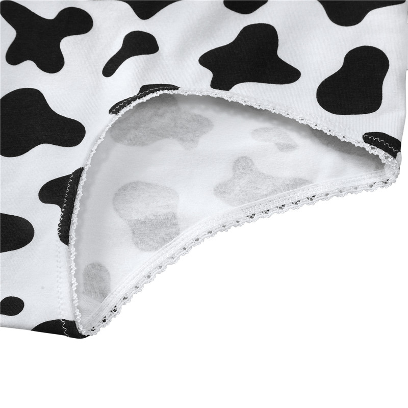 Milk Cow Print Bralette Set