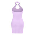 Vampy Collared Bodycon Mini Dress Purple