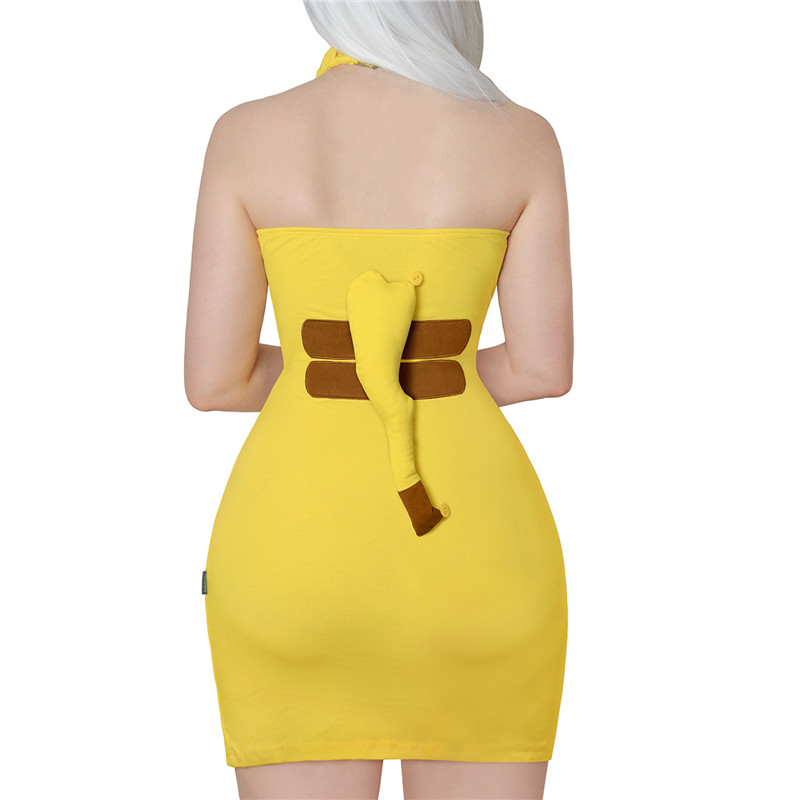 I Choose You Overall Vampy Collared Bodycon Mini Dress with Detachable Tail
