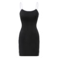 Sporty Side Striped Bodycon Dress Black