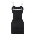 Sporty Side Striped Bodycon Dress Black