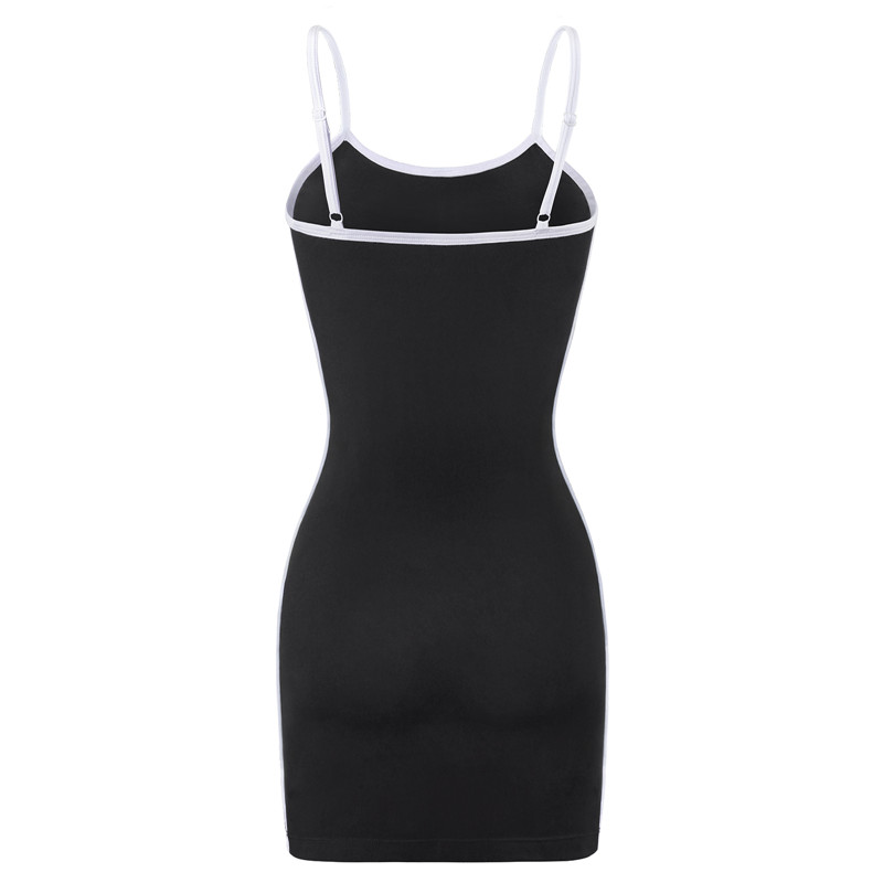 Sporty Side Striped Bodycon Dress Black