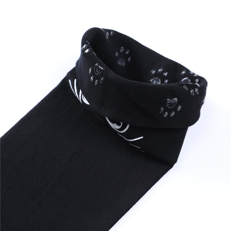 Luna Moon Cat Print Thigh High Stockings