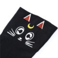 Luna Moon Cat Print Thigh High Stockings