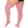 Plus Size Cable Knitted Thigh High Socks