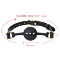 BDSM Adjustable Cowhide Leather Strap Ball Gag