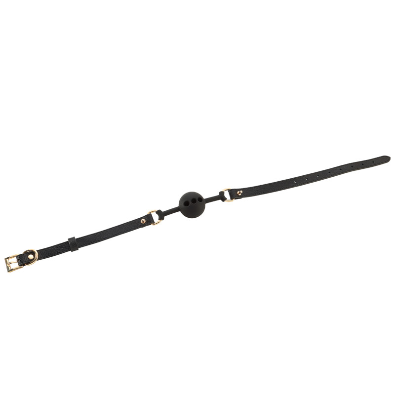 BDSM Adjustable Cowhide Leather Strap Ball Gag