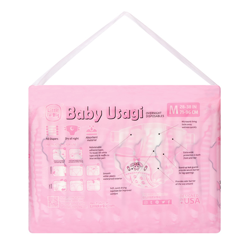 Baby Usagi Adult Diapers 10 Pieces Pack(M)/(L)/(XL)