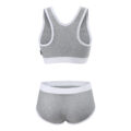 Let&apos;s Play GamerGirl Cosplay Bralette 2 Piece Sportsbra Boyshort Loungewear Set Grey